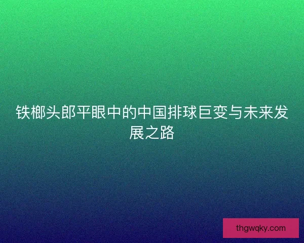 铁榔头郎平眼中的中国排球巨变与未来发展之路 铁榔头郎平眼中的中国排球巨变与未来发展之路